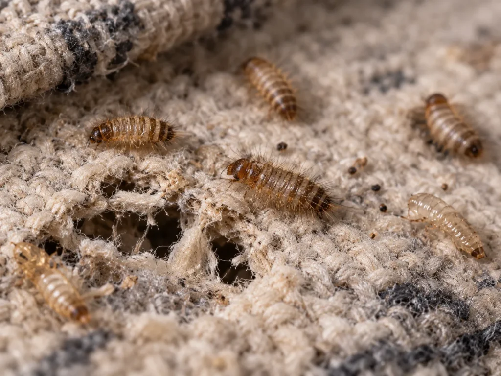 Carpet Beetle Larvae Fabric Damage