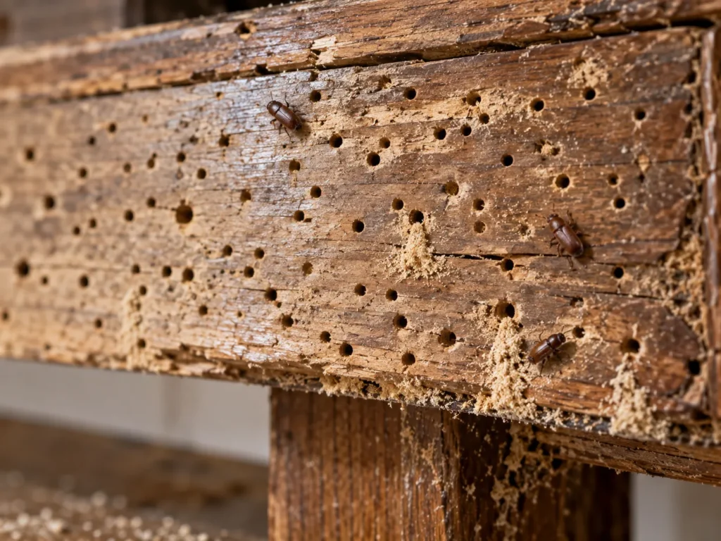 Powderpost Beetle Exit Holes Hardwood